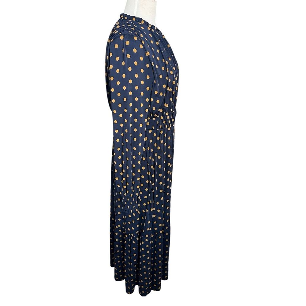 Boden Rosanna Long Sleeve Tea Dress Polka Dot Ruched Pockets Stretchy Modest 12R - Picture 8 of 14